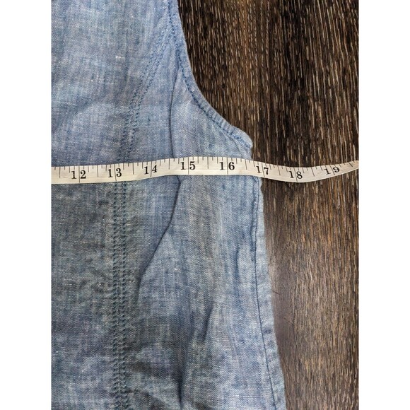 Loft Linen Mini Dress Size 4 Blue Beach Coastal - Picture 5 of 6